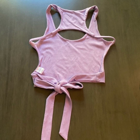 Better Be Lavender Ribbed Open Back Tank Top - Picture 2 of 3